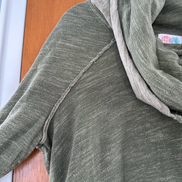 FP Beach Sage Green Cowl Neck Sweater - Picture 3 of 5